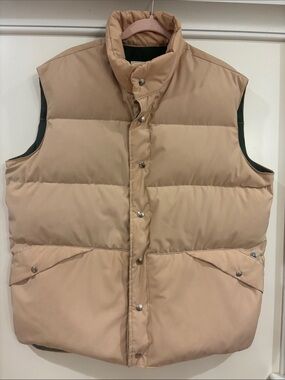 Vintage Penfield Trailwear Down Puffer Vest Mens XL Tan Beige Green Made in USA